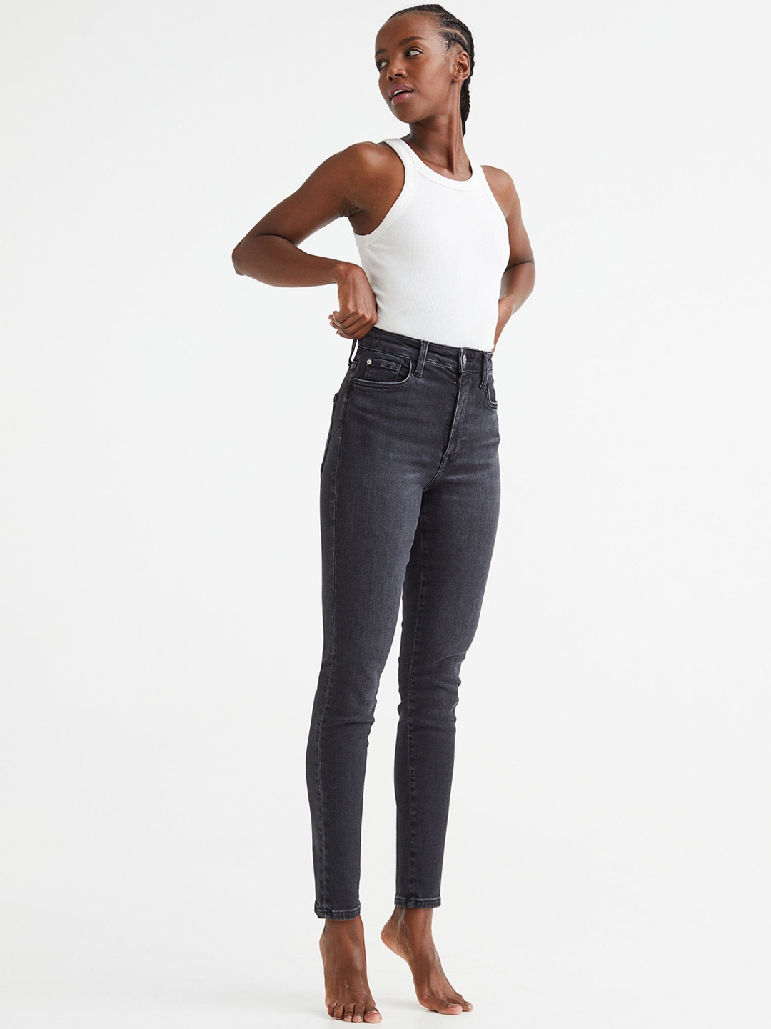 

H&M Women True To You Skinny High Jeans, Black