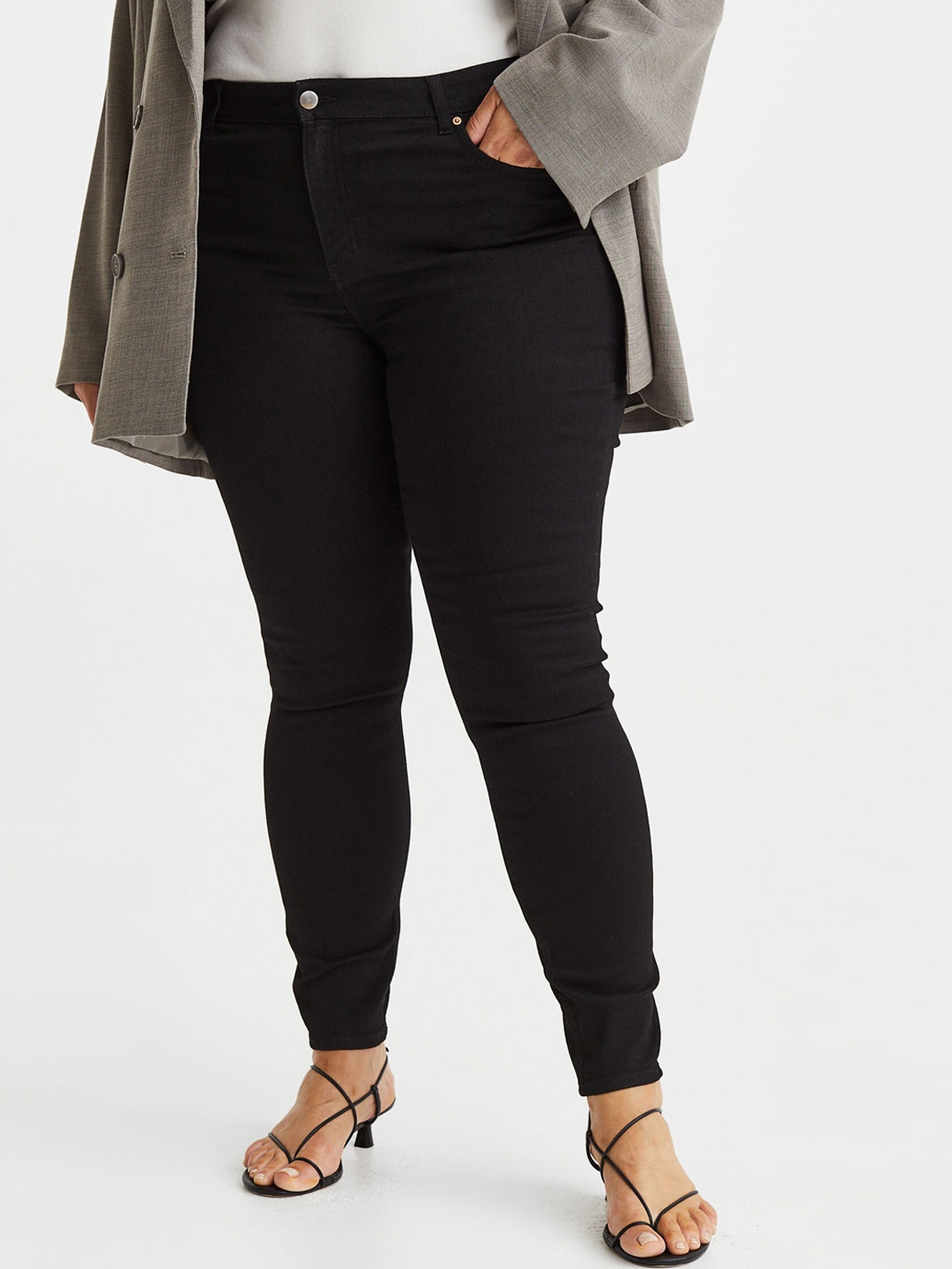 

H&M+ Women Black Skinny Regular Jeans