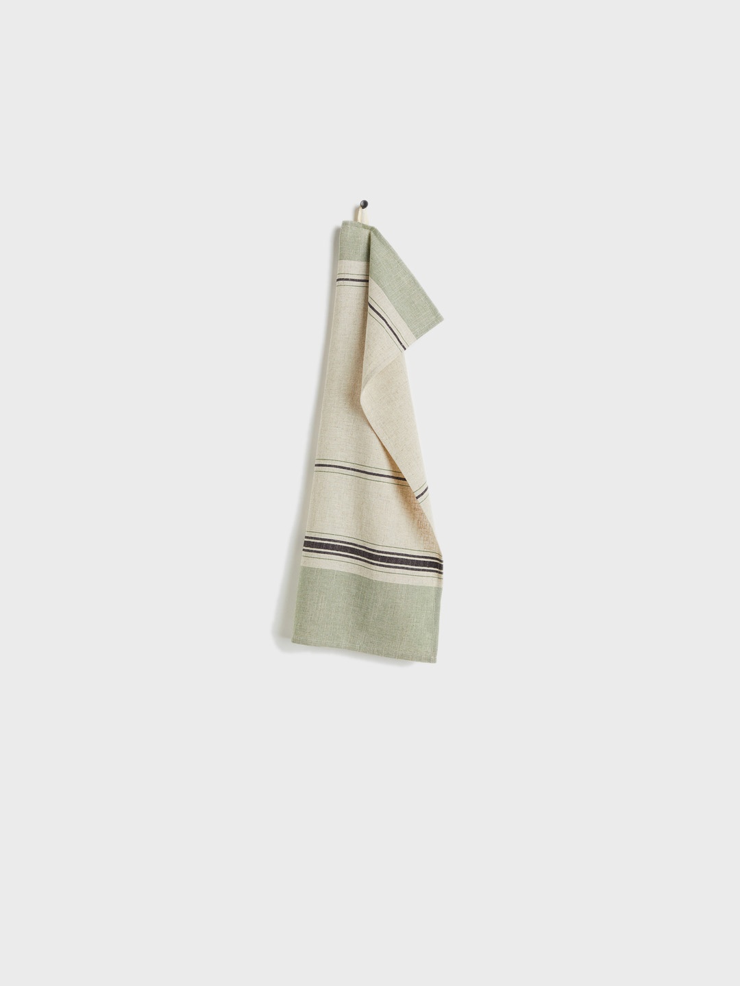 

H&M Beige & Green Linen-Blend Tea Towel