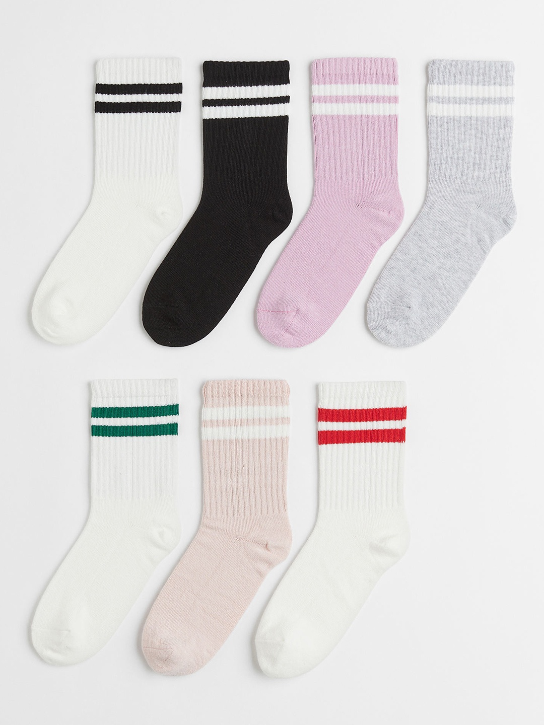 

H&M Girls 7-Pack Socks, Black