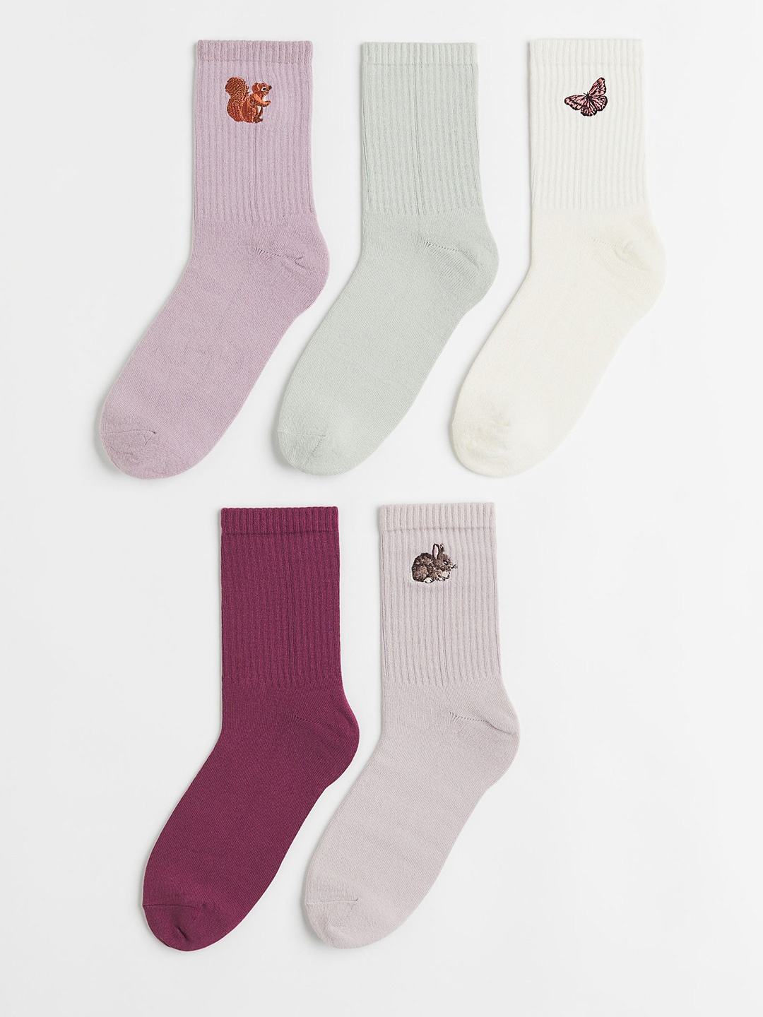 

H&M Girls 5-Pack Green & Purple Socks