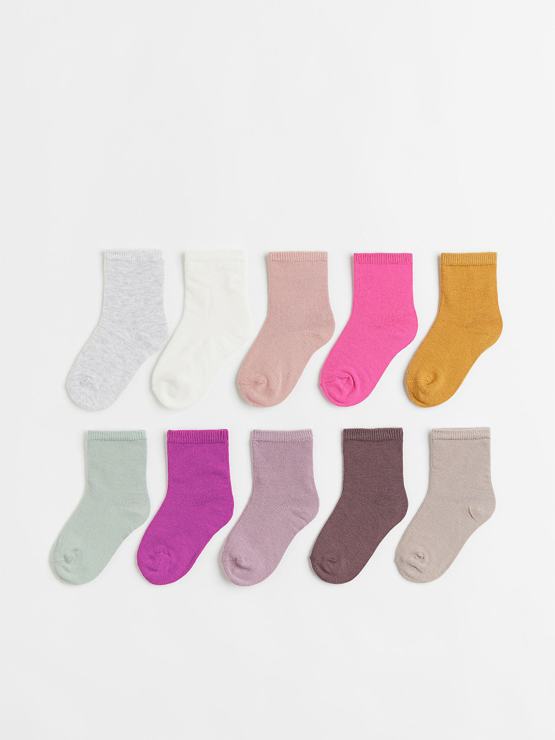 

H&M Girls 10-Pack Beige & Green Socks