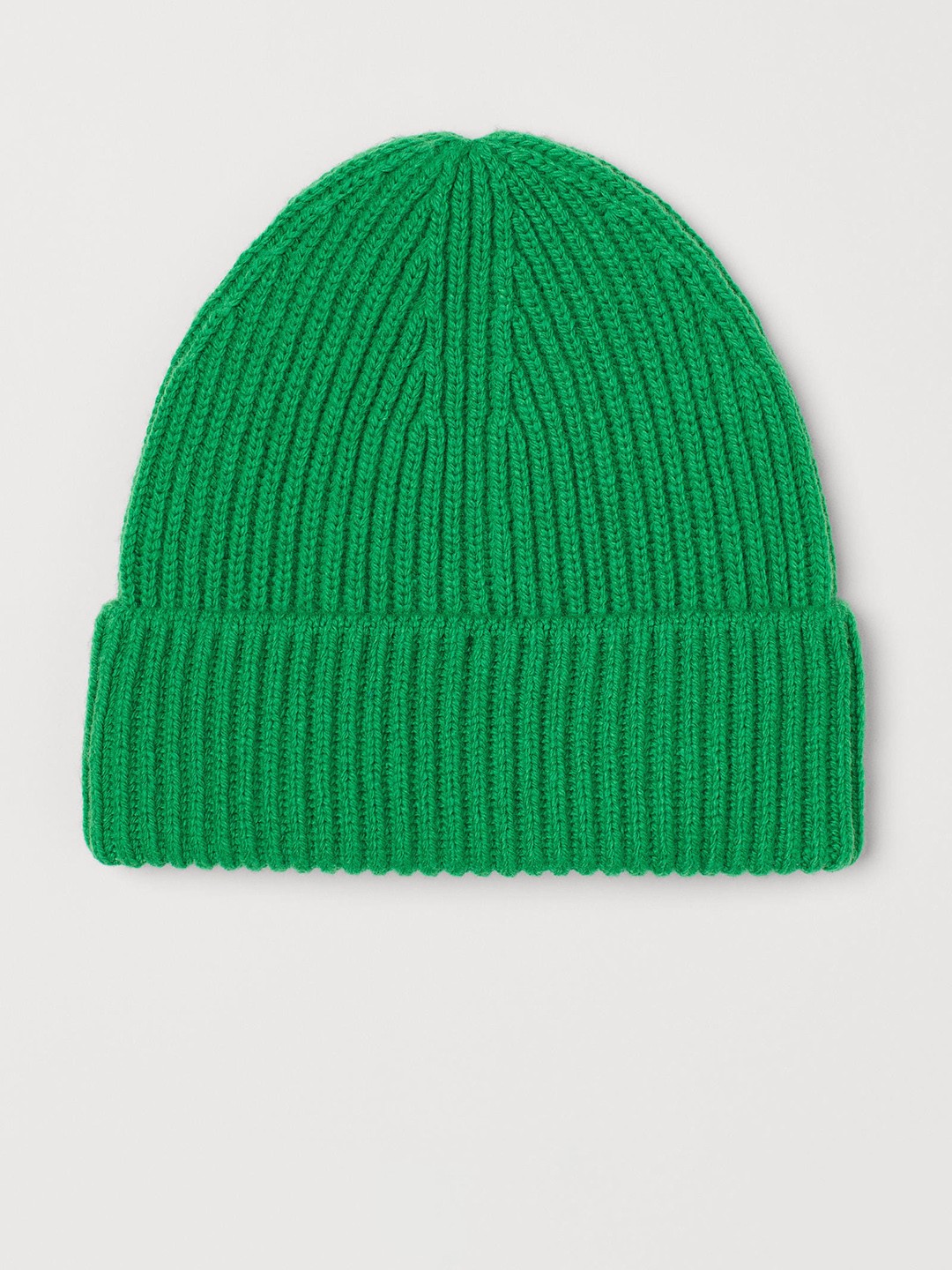 

H&M Women Green Rib-Knit Hat