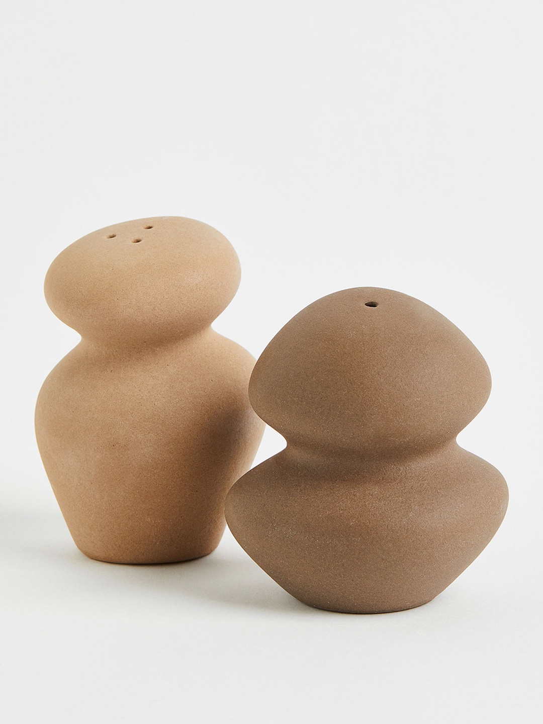 

H&M Beige & Brown Ceramic Salt & Pepper Set