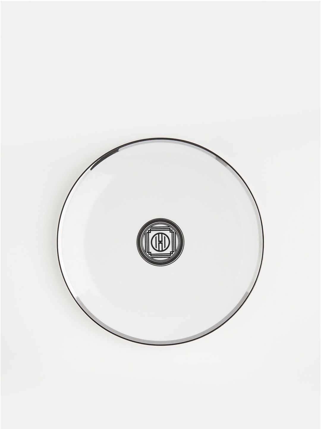 

H&M White & Black Porcelain Mid Plate