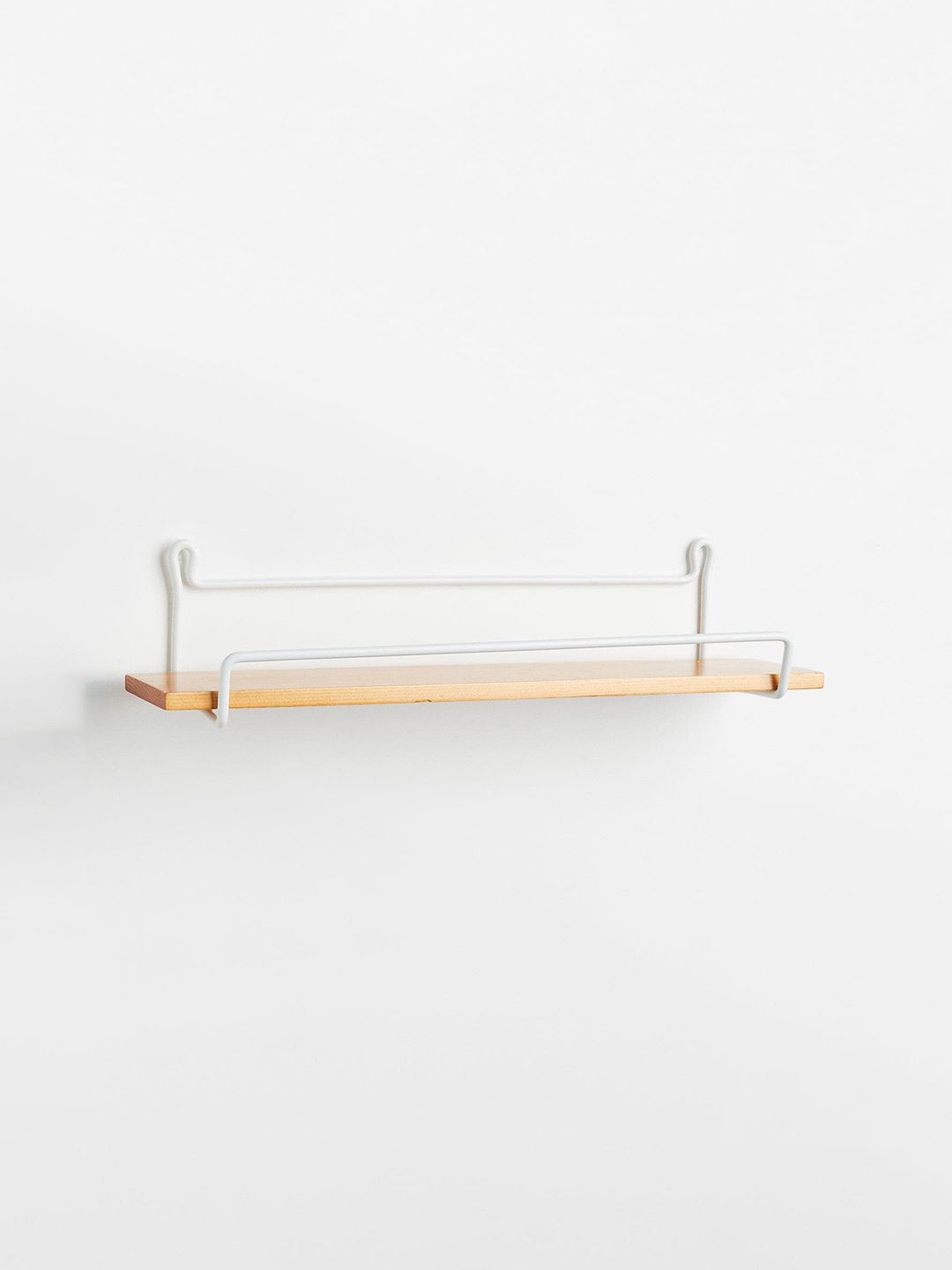 

H&M Beige Metal And Wood Wall Shelf