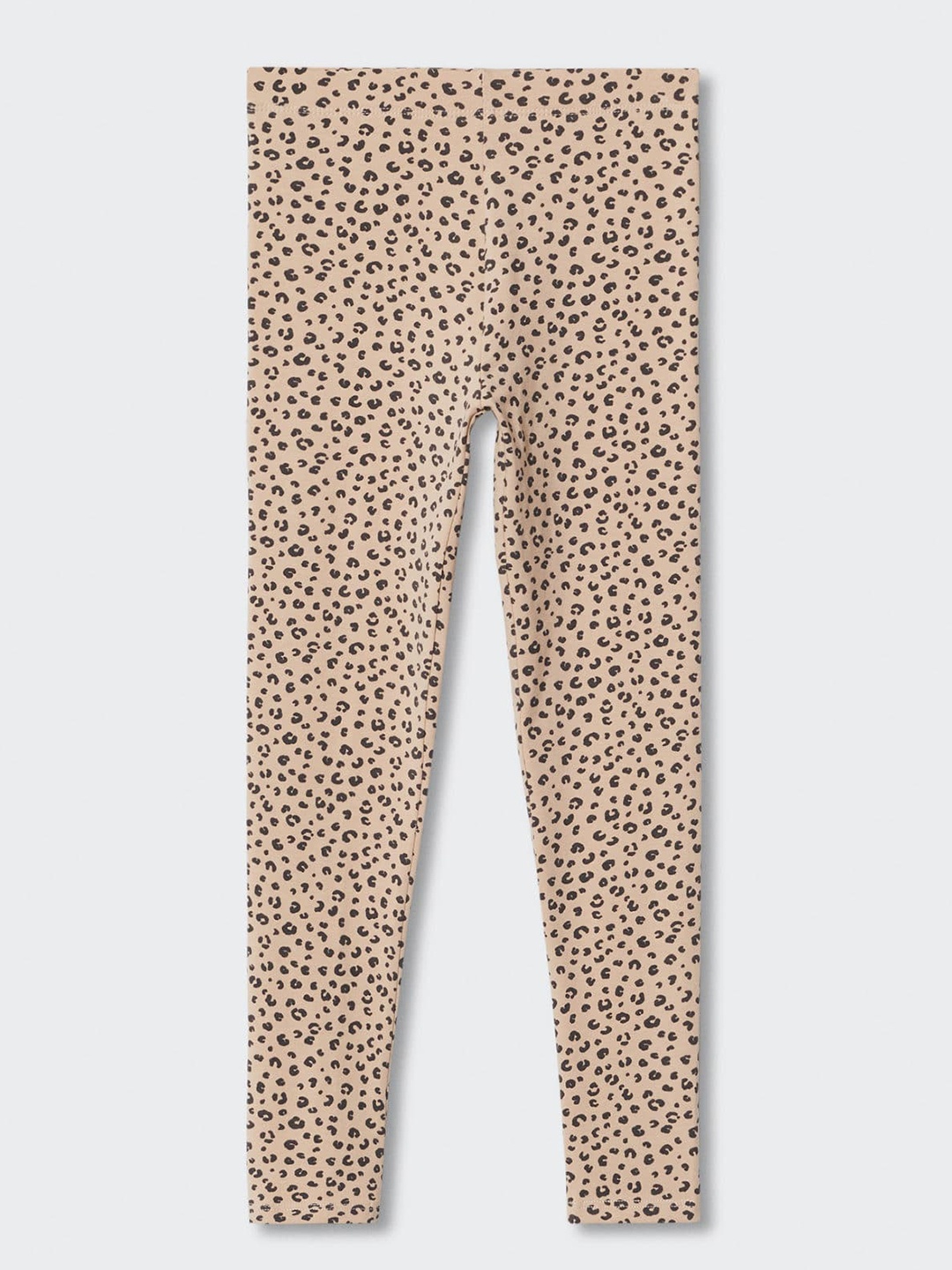 

Mango Kids Girls Beige & Black Animal Print Sustainable Leggings