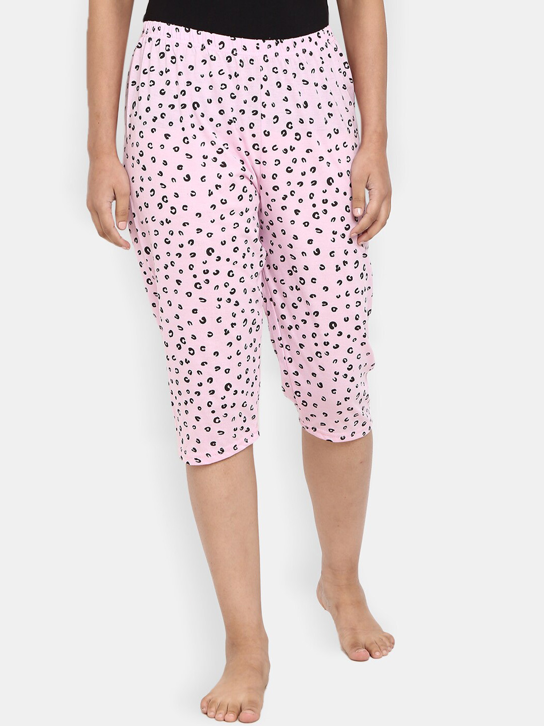 

V-Mart Women Pink Printed Cotton Capri