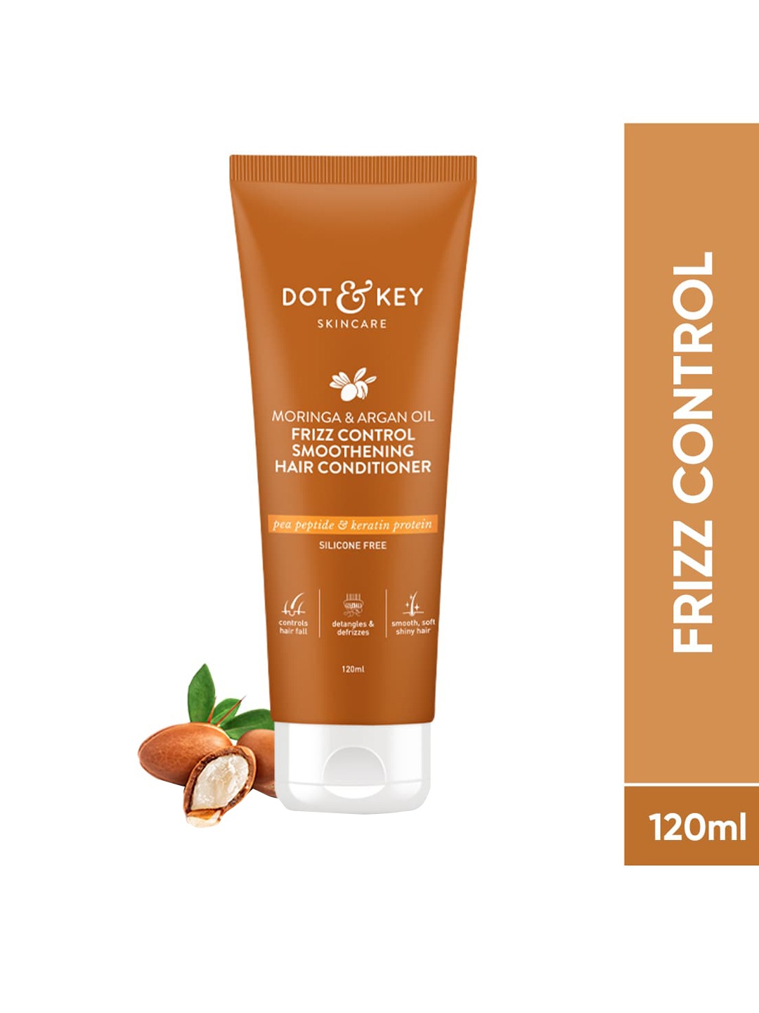 

DOT & KEY Moringa & Argan Oil Frizz Control Smoothening Hair Conditioner 120ml, White