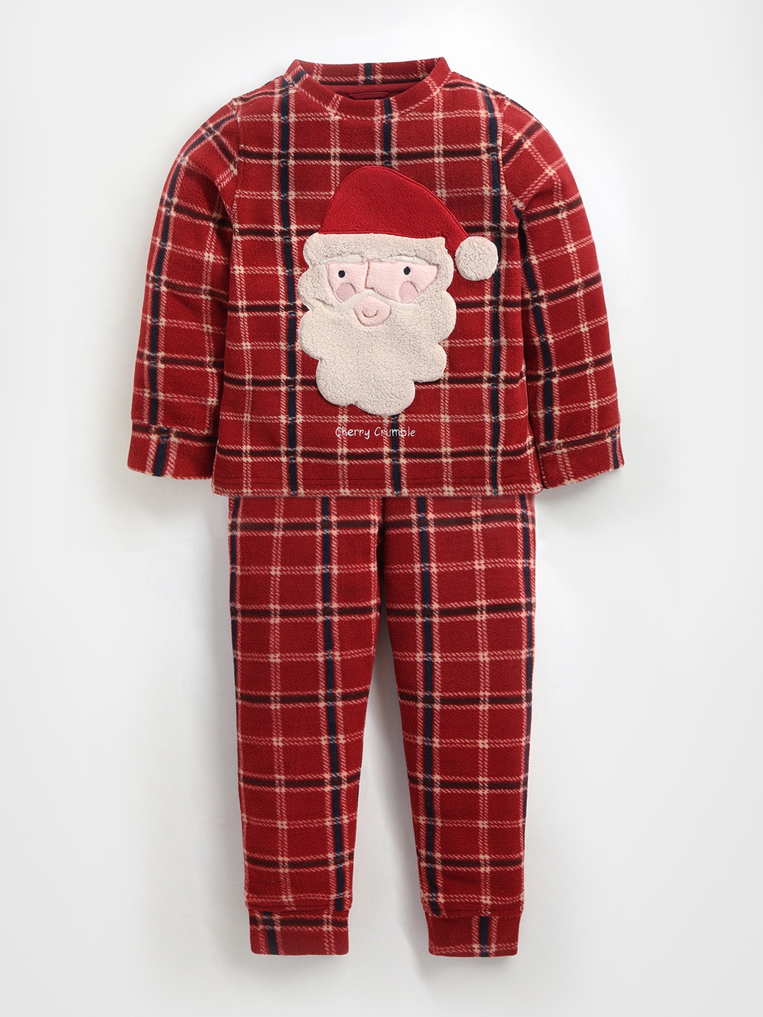 

Cherry Crumble Unisex Kids Red & Black Checked Night suit