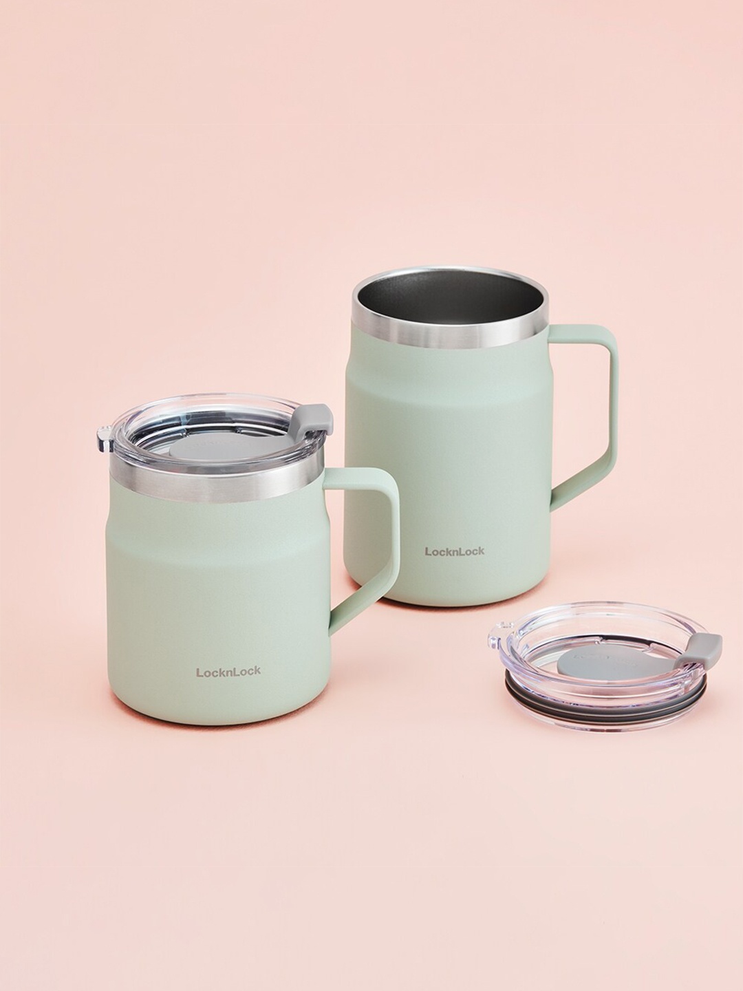 

Lock & Lock Mint GreStinless Steel Matte Mug with Lid 475ml, Green