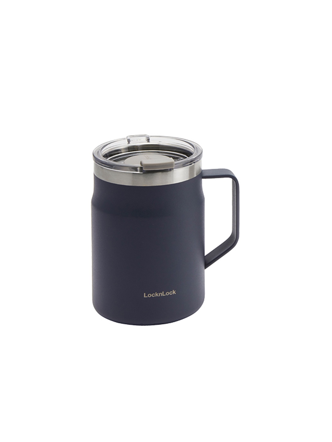 

Lock & Lock Navy Blue Stainless Steel Matte Mug with Handle & Lid 475ml