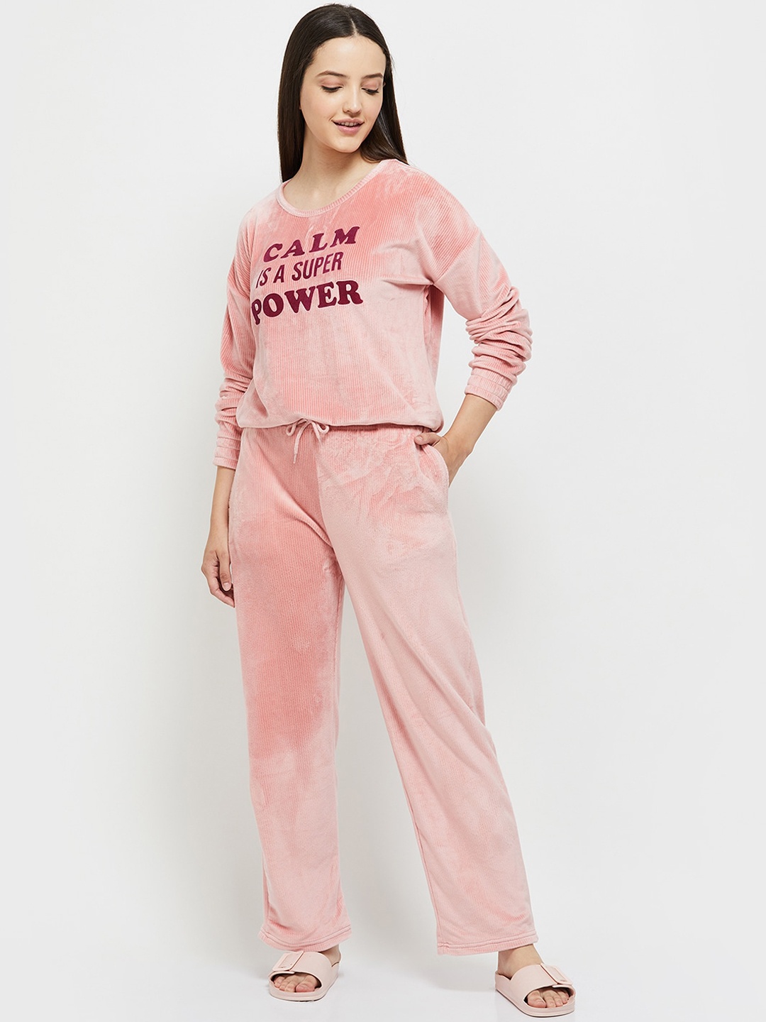 

max Women Pink Printed Night suit