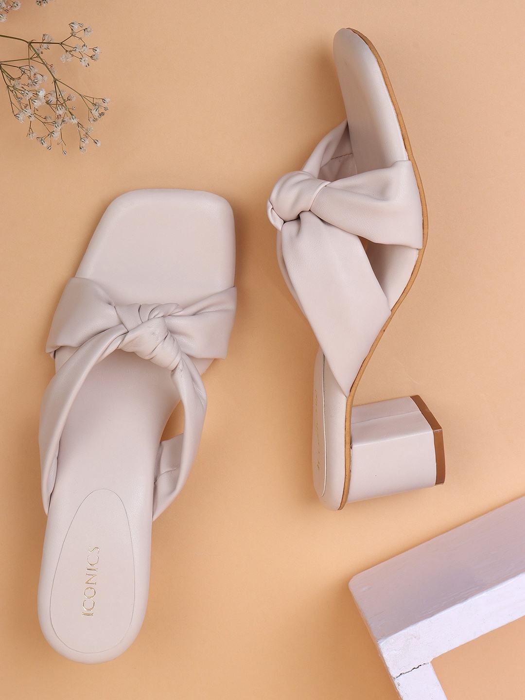 

ICONICS Cream-Coloured Block Heels