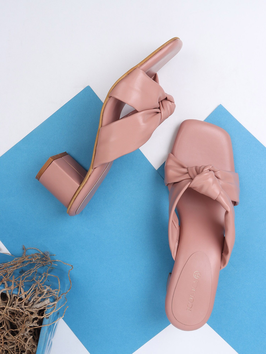 

ICONICS Peach-Coloured Block Heels