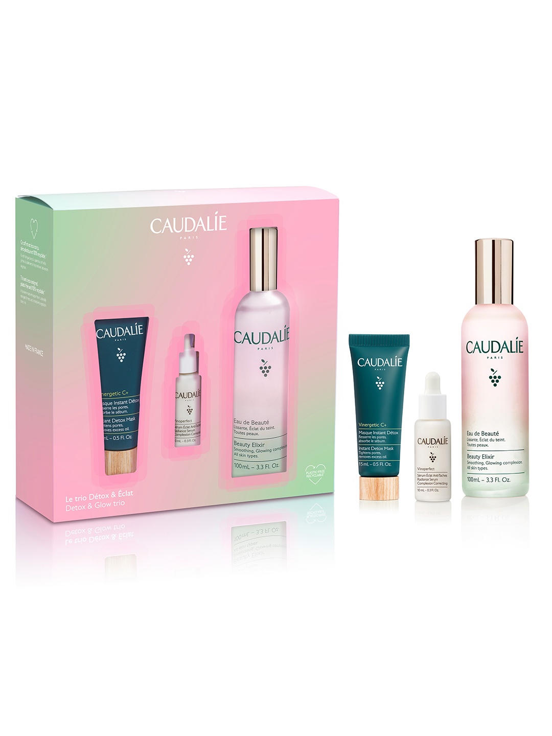 

Caudalie Detox & Glow Trio TikTok Essentials Set, Pink