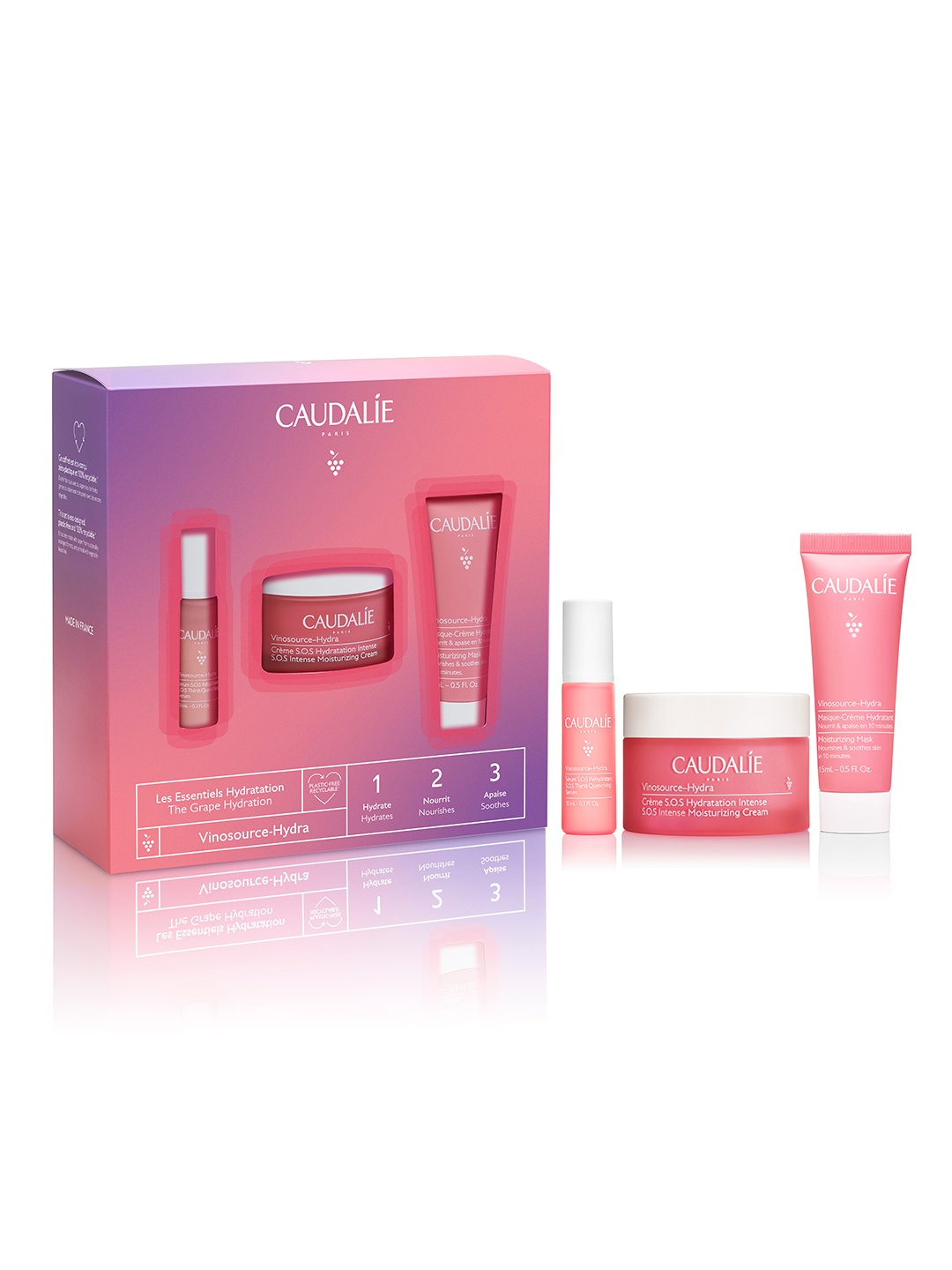 

Caudalie Vinosource-Hydra Skin Care Essentials Set - 75 ml, Pink