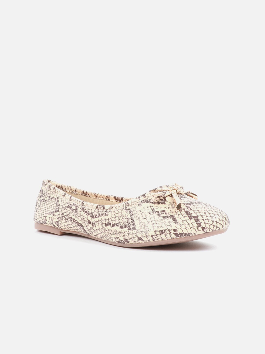 

Carlton London Women Beige Printed Ballerinas Flats with Bows