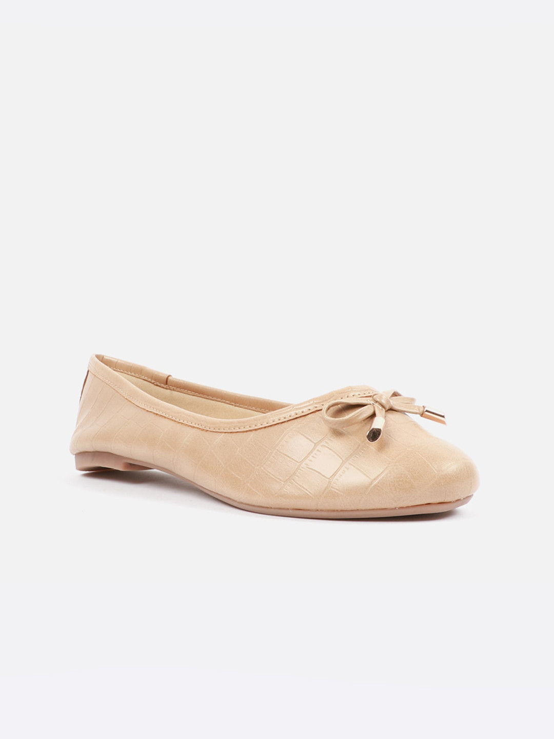 

Carlton London Women Nude Textured Ballerinas Flats with Bows