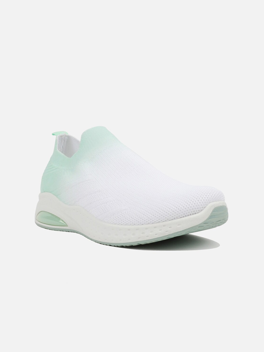 

Carlton London Women Green & White Colourblocked Slip-On Sneakers