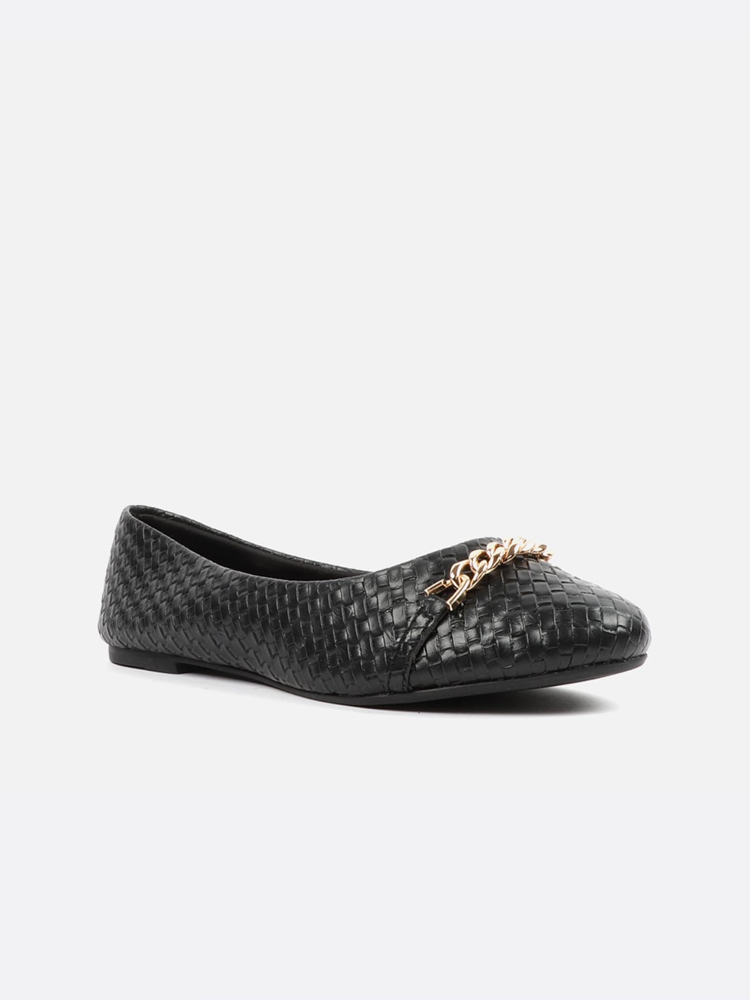 

Carlton London Women Black Textured Synthetic Ballerinas Flats