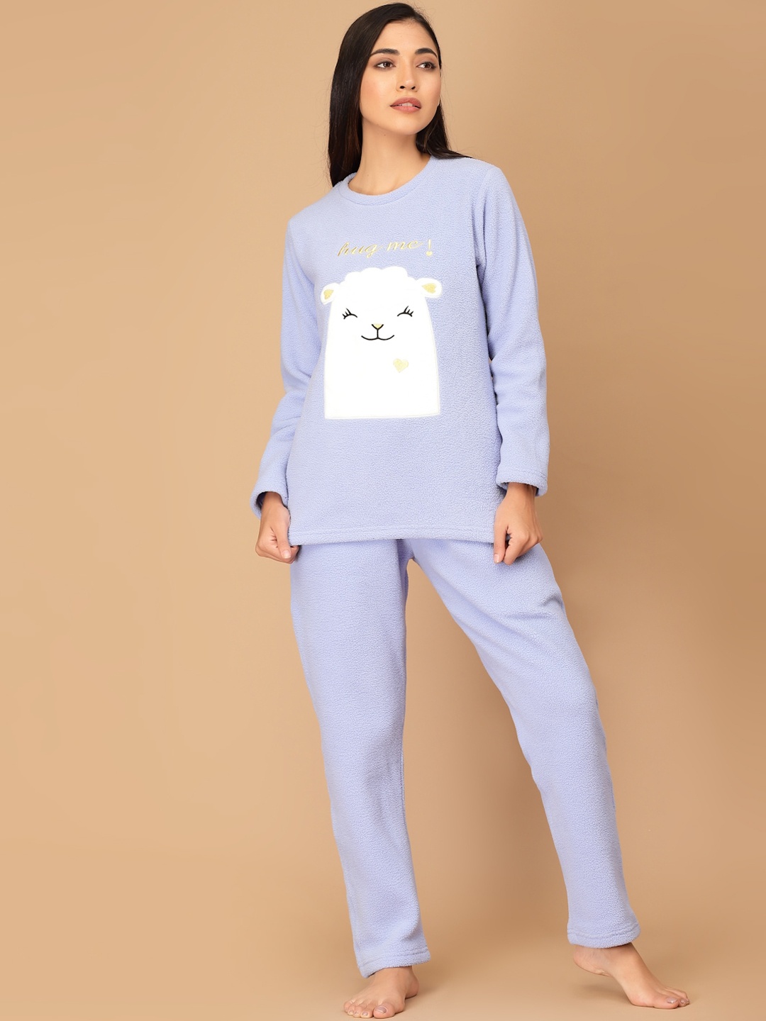 

Sweet Dreams Super Soft Polar Fleece Applique Winter Night suit, Blue