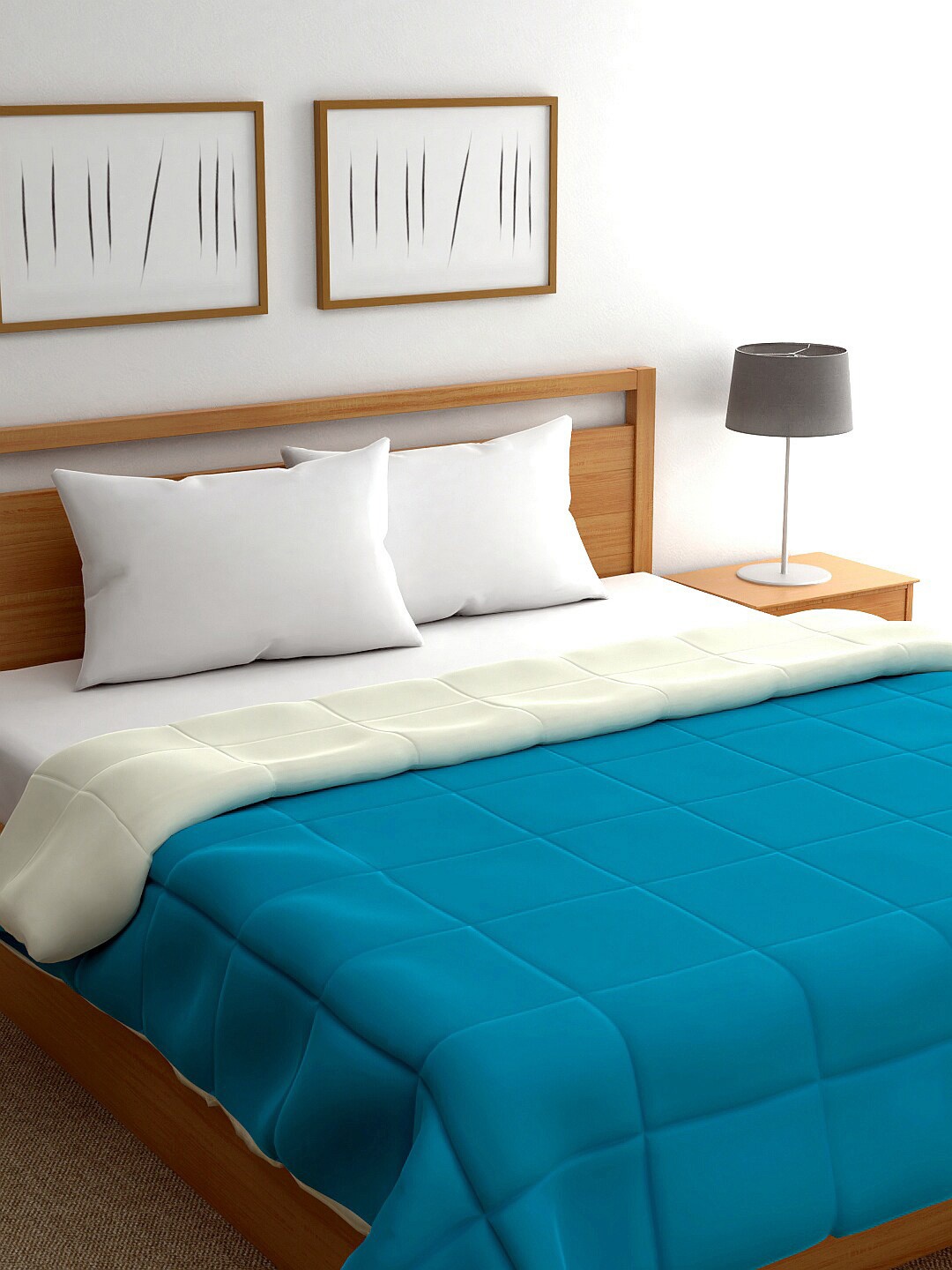 

Home Ecstasy Blue & Green AC Room 200 GSM Double Bed Comforter