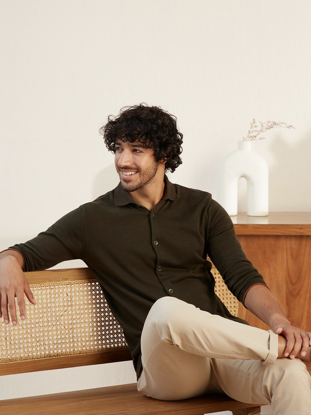 

Andamen Men Brown Classic Solid Cotton Casual Shirt