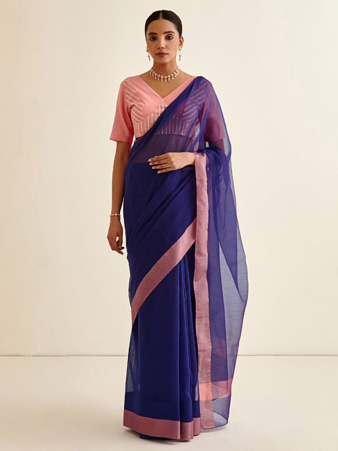 

Abhishti Purple & Pink Banarasi Saree