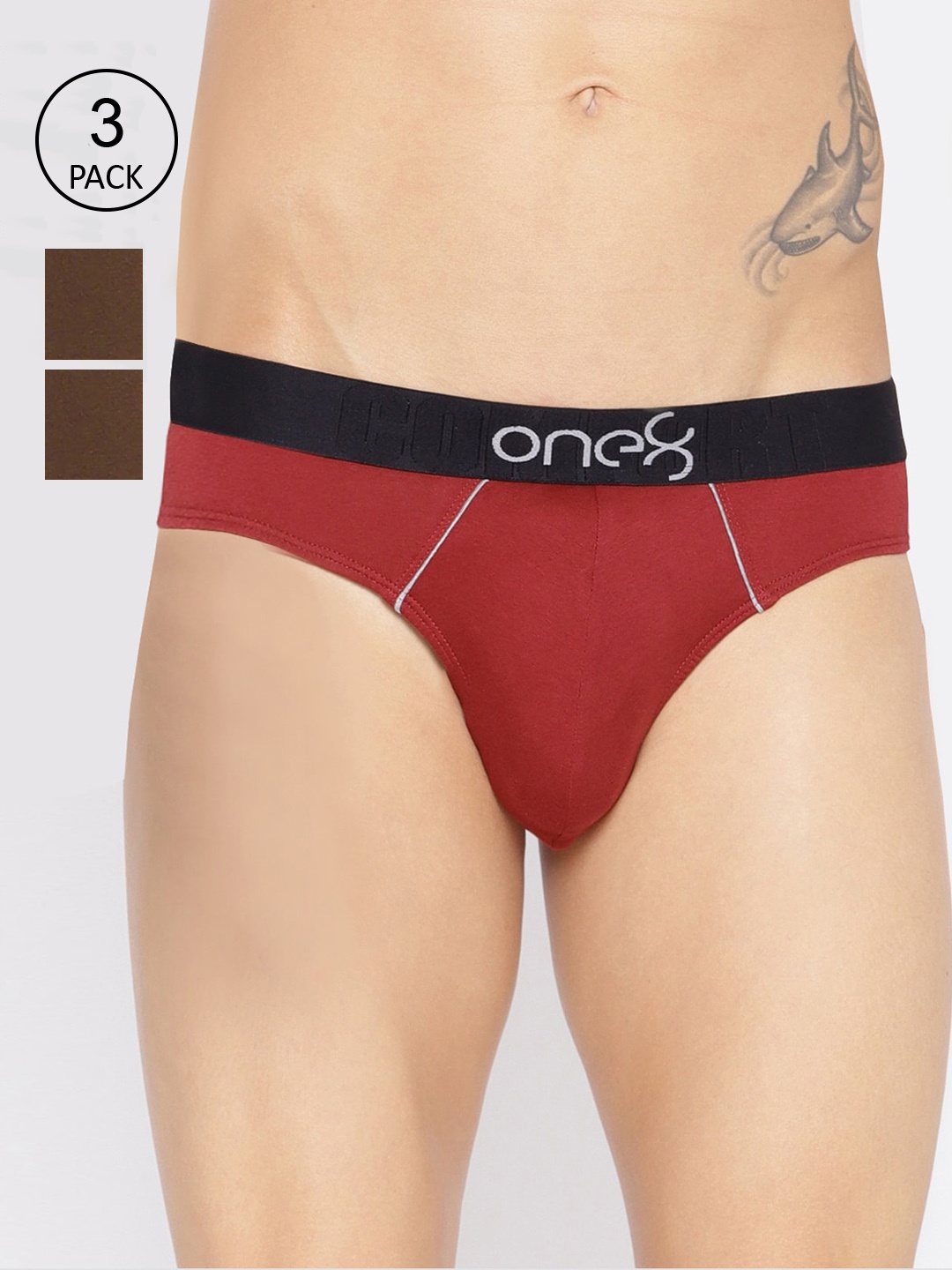 

one8 by Virat Kohli Men Pack of 3 Solid Briefs, Multi