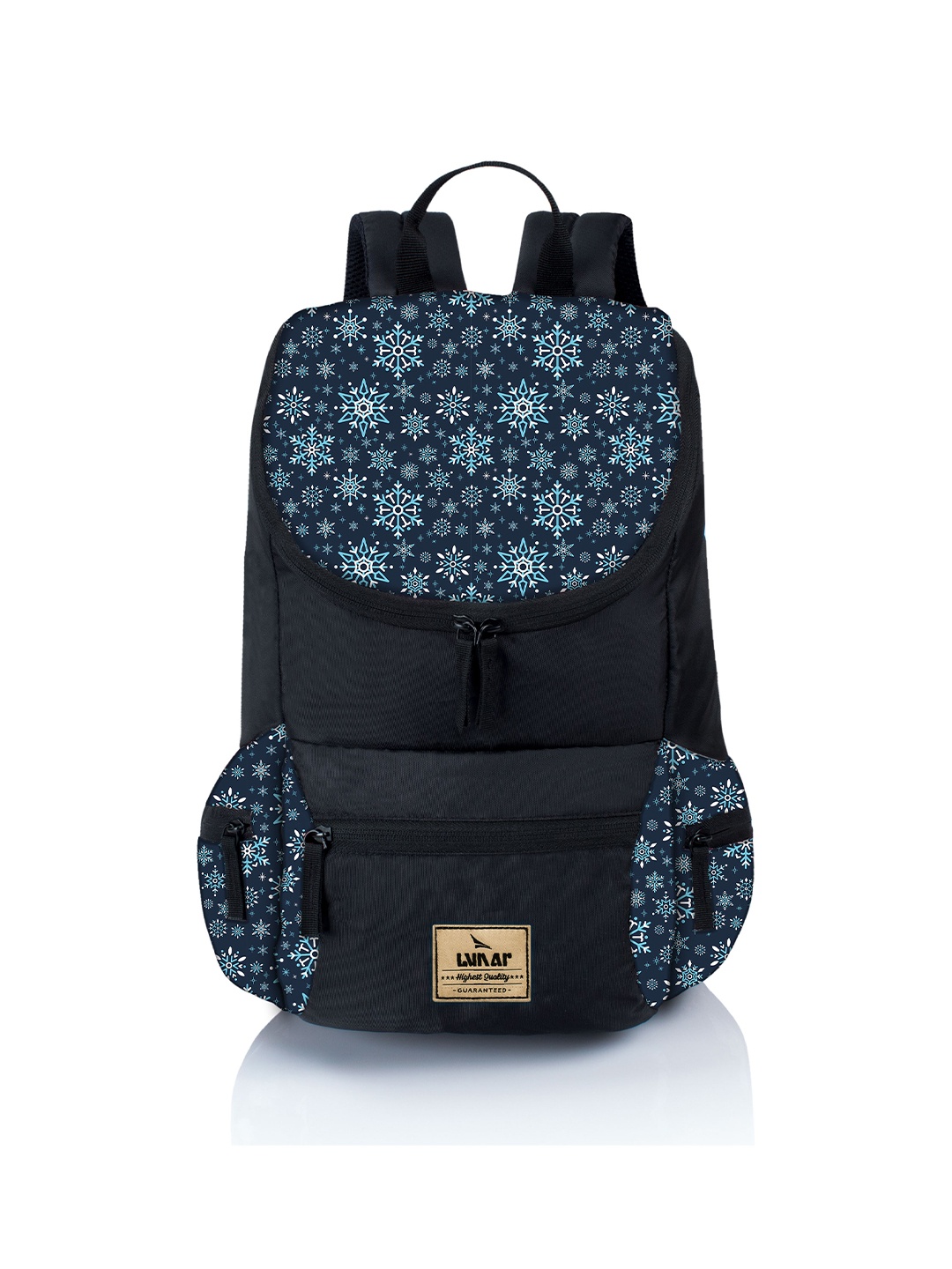 

LUNAR'S Unisex Blue & White Geometric Applique Backpack