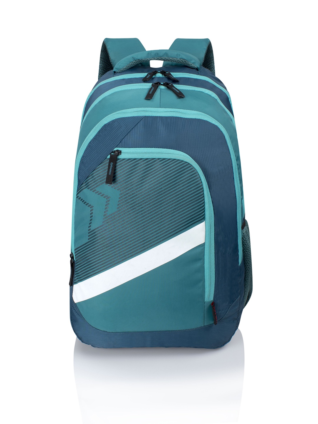 

LUNAR'S Unisex Blue & White Colourblocked Embroidered Backpack