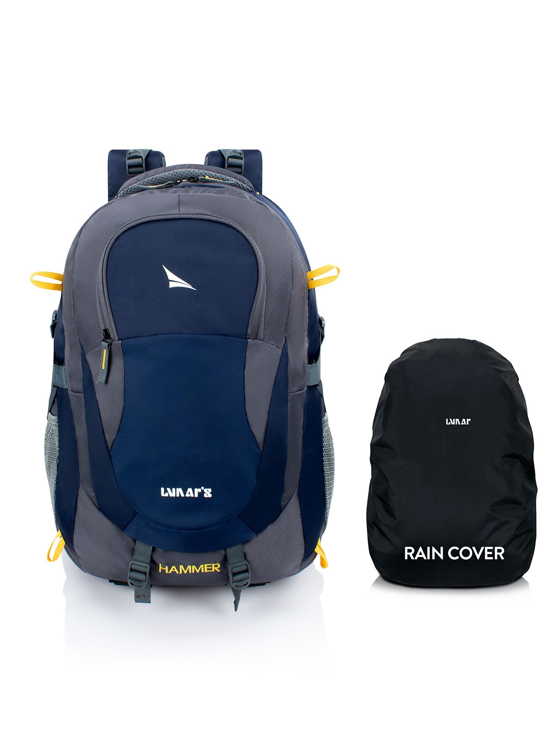 

LUNAR'S Unisex Blue & Grey Embroidered Backpack