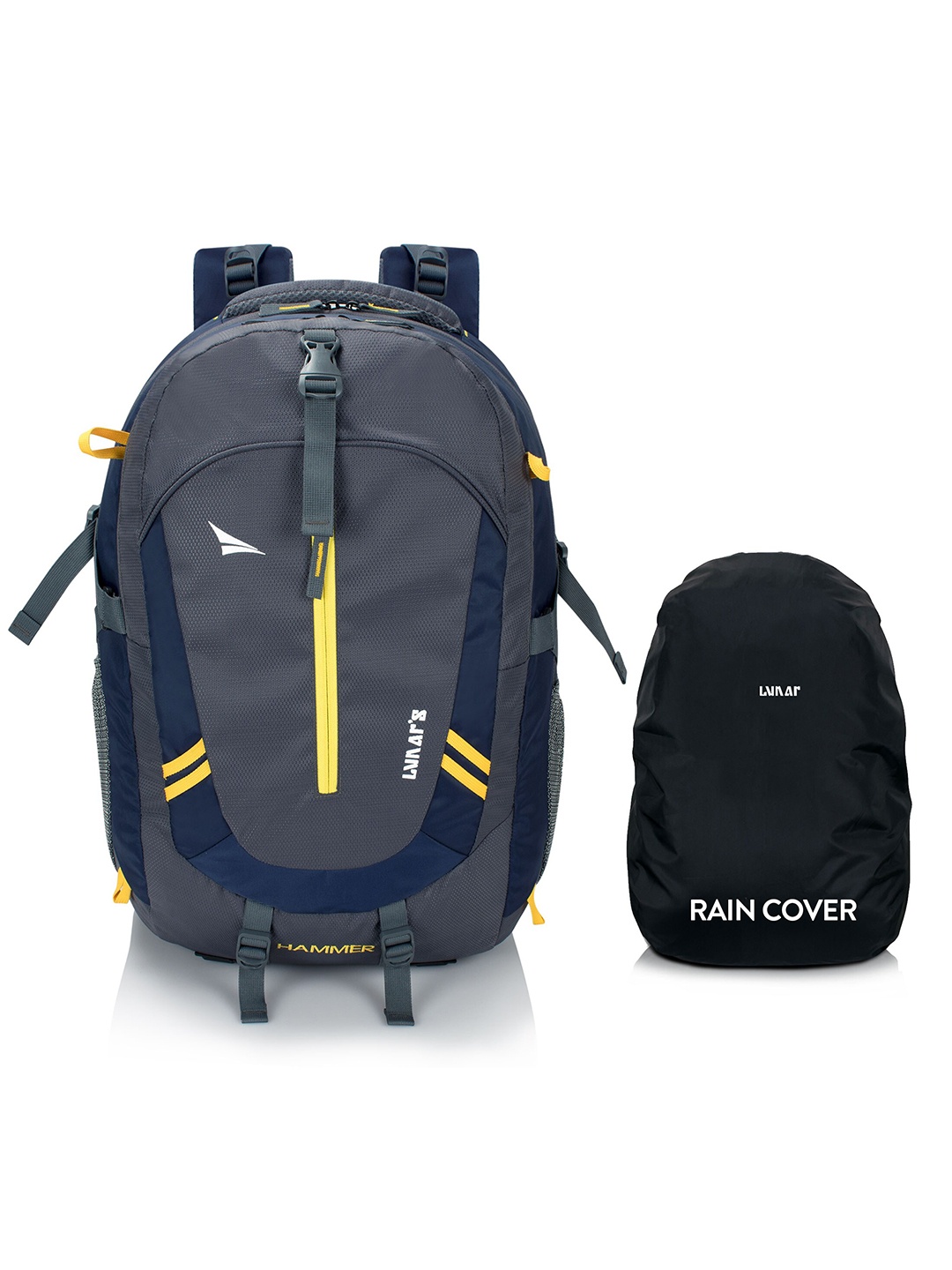 

LUNAR'S Unisex Blue & Grey Embroidered Backpack