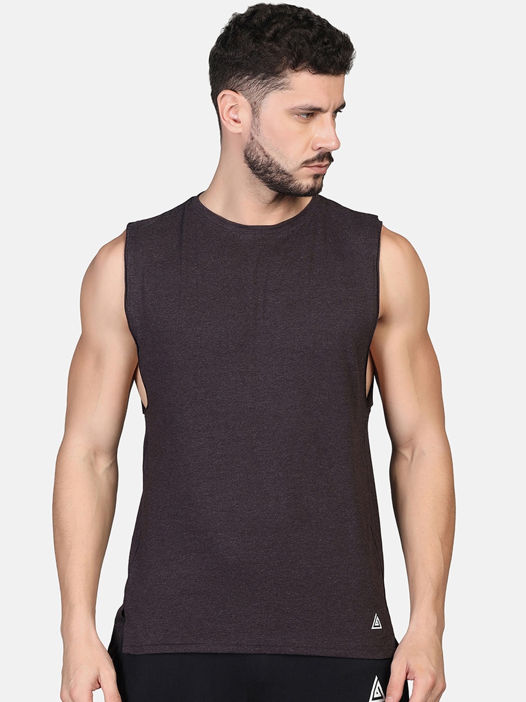 

Aesthetic Bodies Men Charcoal Grey Pure Cotton Gym Vest