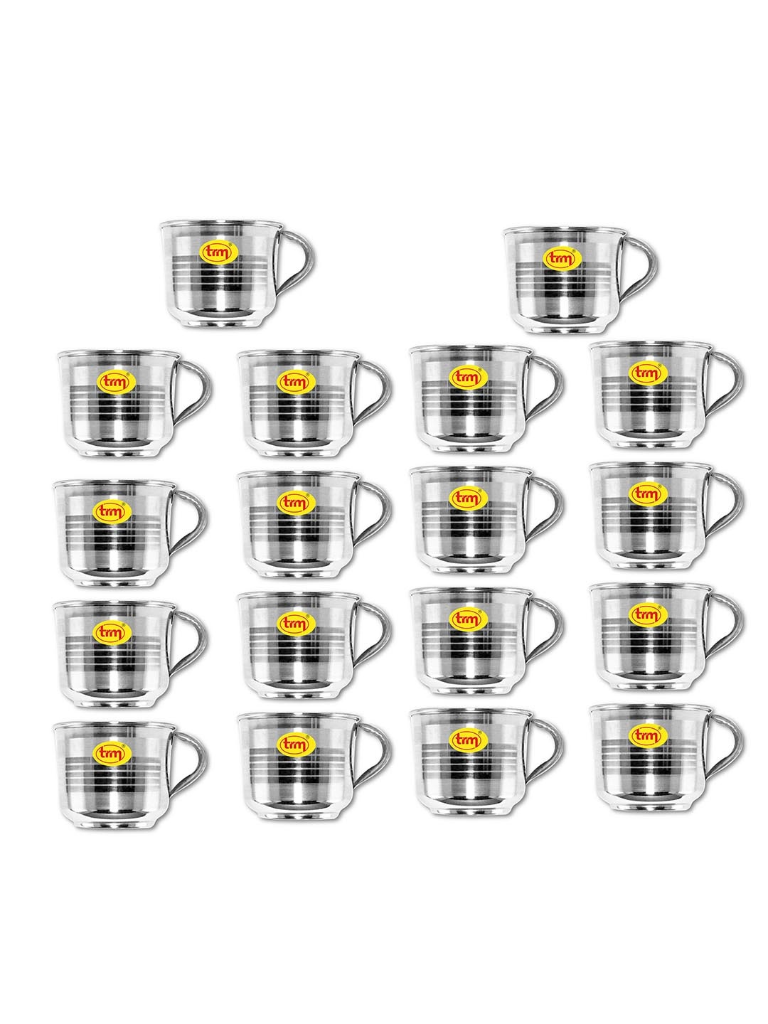 

TRM18 Pcs Stainless Steel Tea & Coffee Milk Cups -125 ML Each, Silver