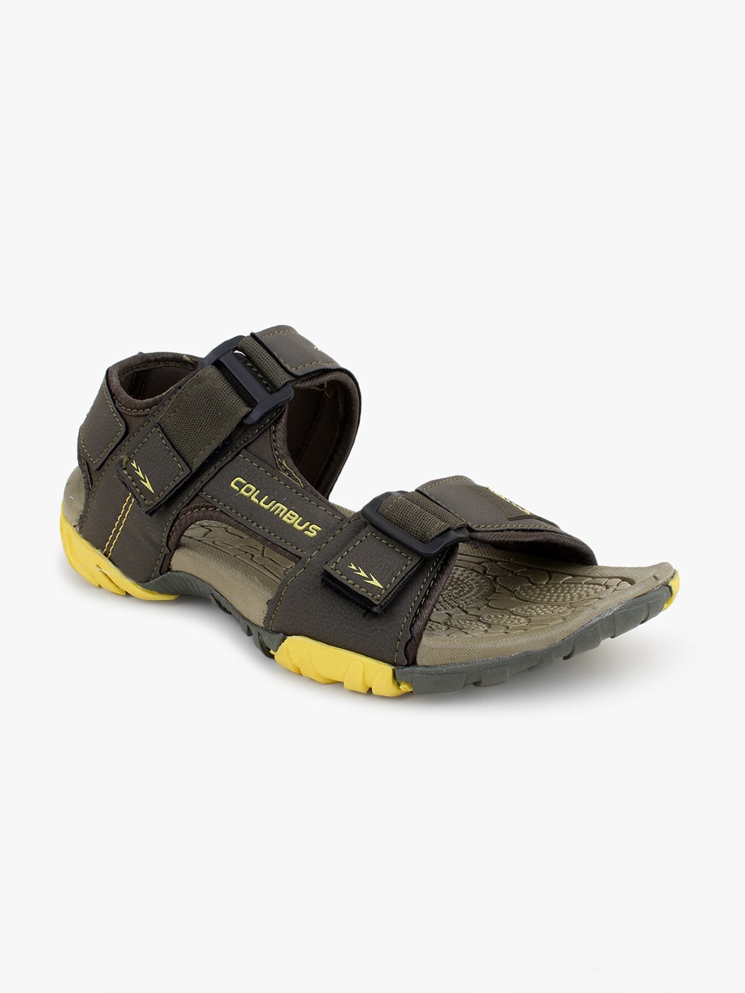 

Columbus Men Olive Green & Yellow MONSSON-03M Sports Sandals
