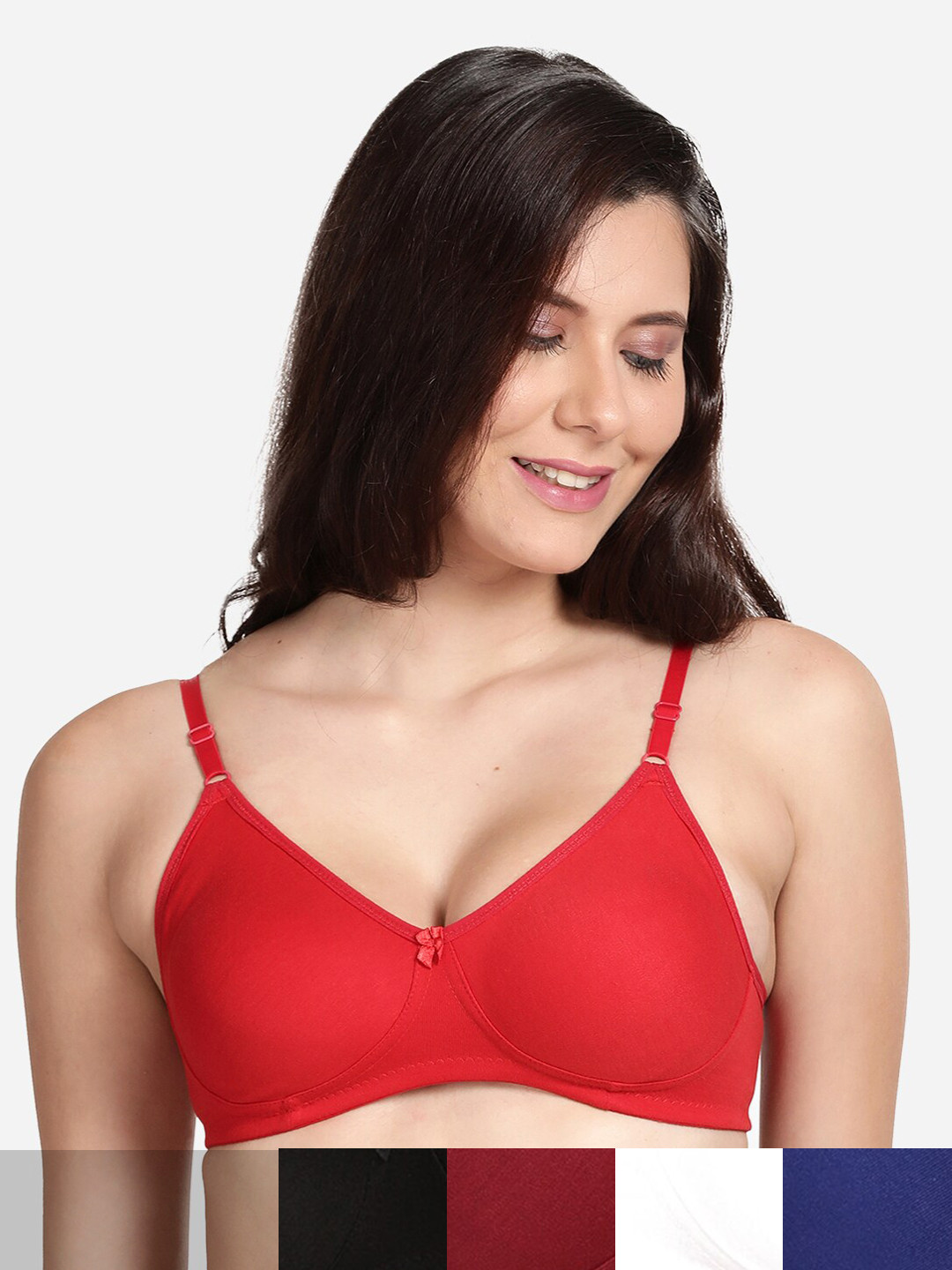 

shyaway Pack of 5 Non-Padded Seamless Cotton Bra shyl-P5-00915-32B, Black