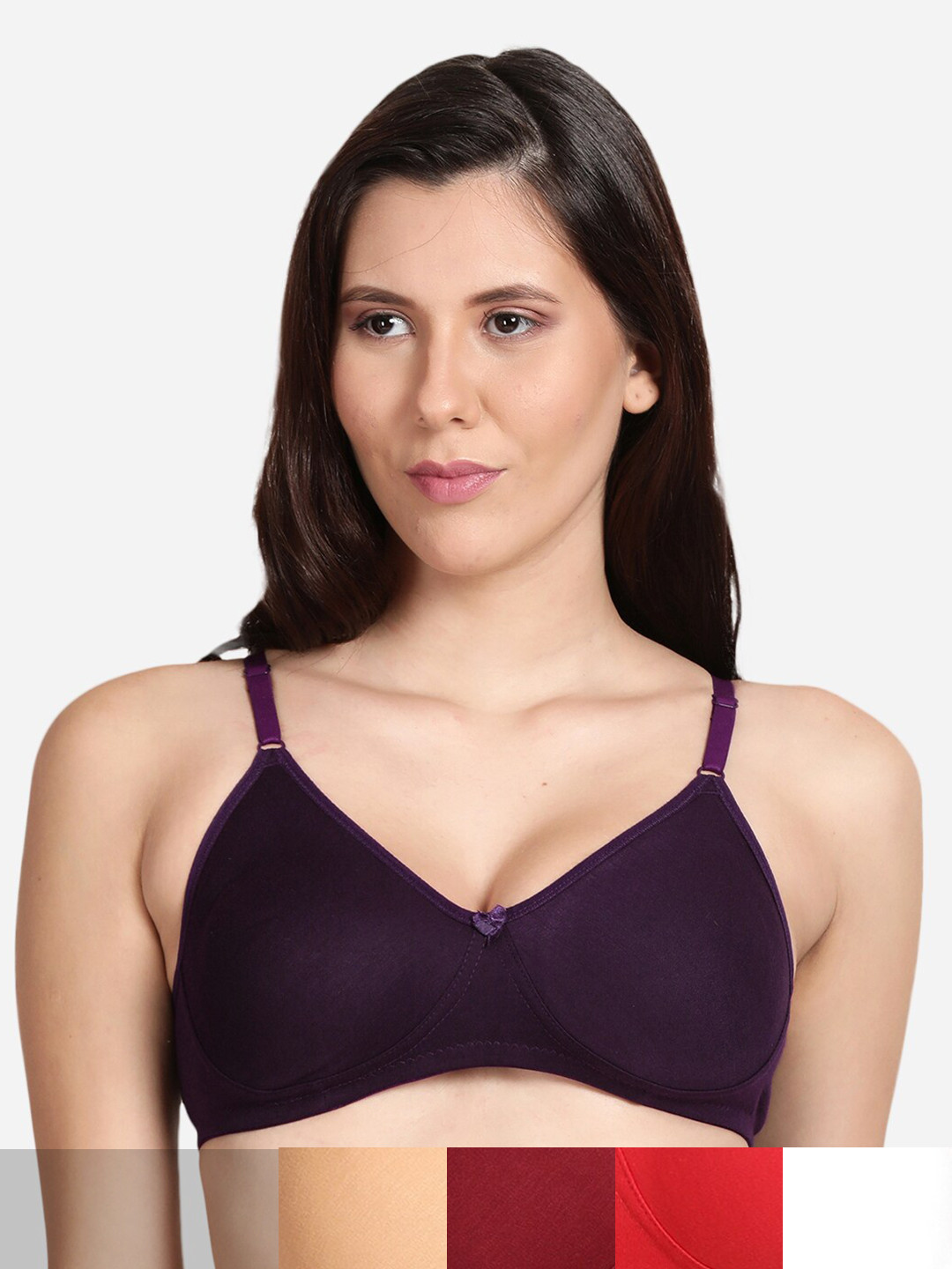 

shyaway Pack of 5 Non-Padded Seamless Cotton Bra shyl-P5-00958-32B, Beige