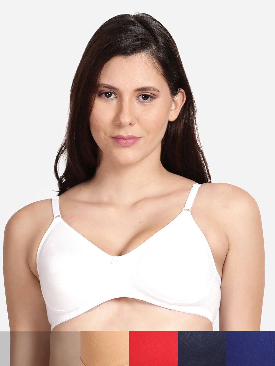 

shyaway Pack of 5 Seamless Non-Padded Cotton Bra shyl-P5-00972-32B, Beige