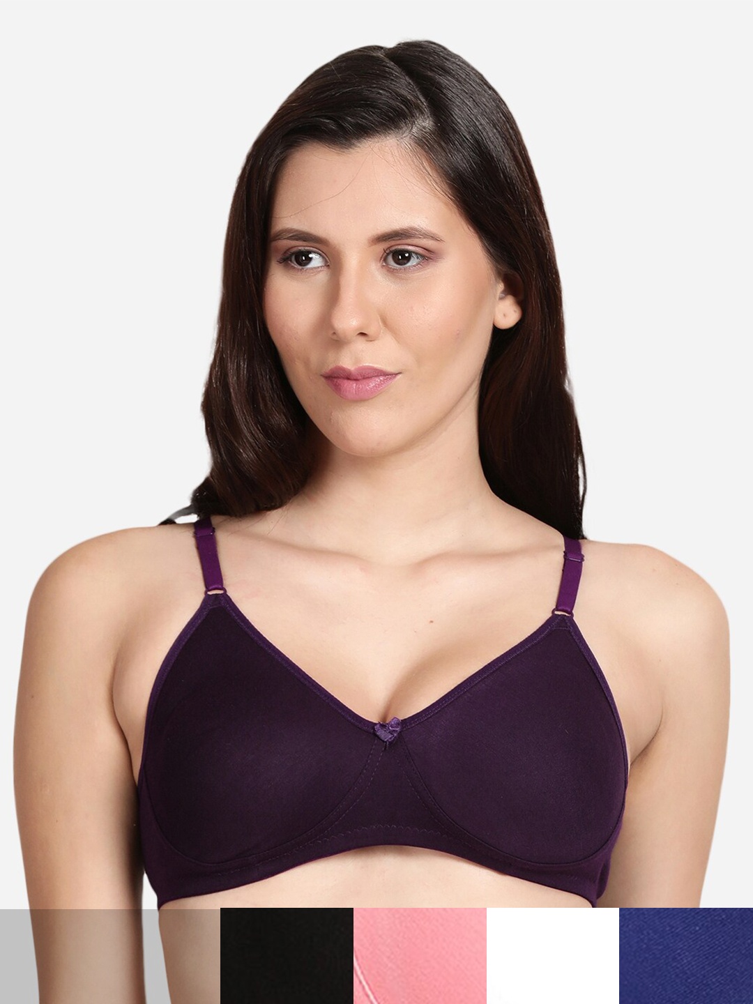 

shyaway Pack of 5 Non-Padded Seamless Cotton Bra shyl-P5-00882-32B, Black