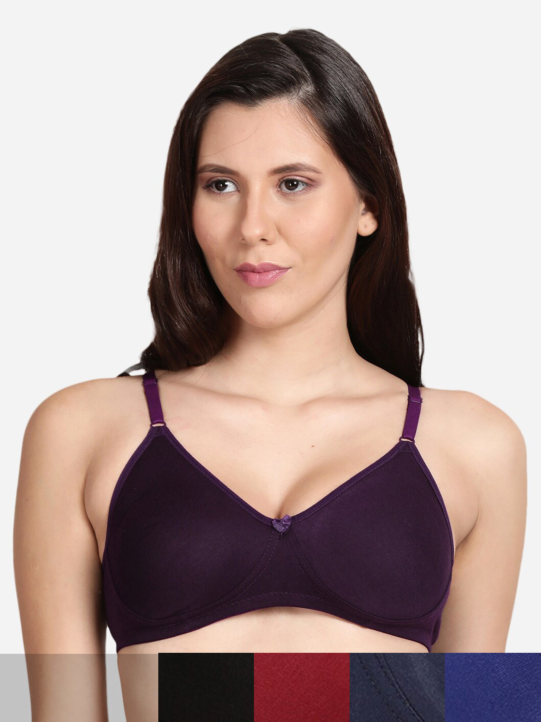 

shyaway Pack of 5 Non-Padded Seamless Cotton Bra shyl-P5-00913-32B, Black
