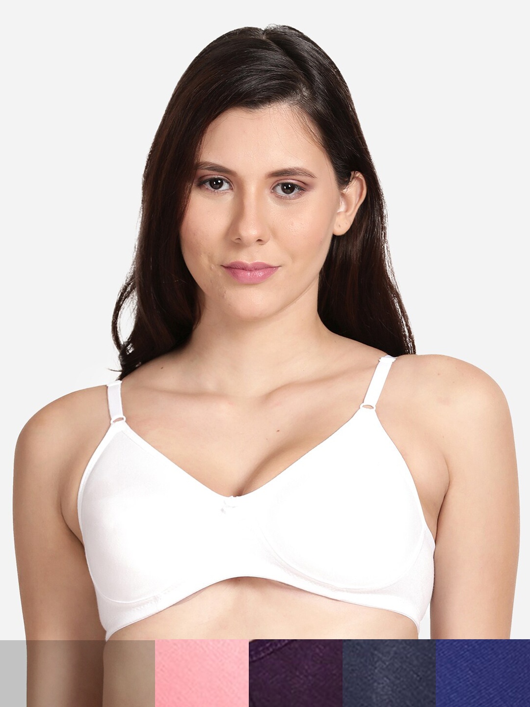 

shyaway Pack of 5 Non-Padded Seamless Cotton Bra shyl-P5-00956-32B, Pink