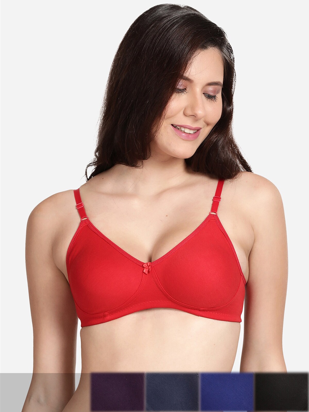 

shyaway Pack of 5 Non-Padded Seamless Cotton Bra shyl-P5-00920-32B, Black