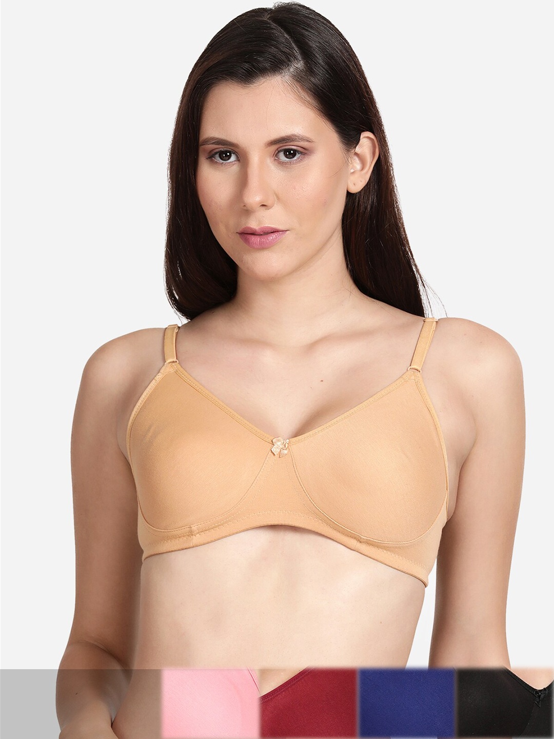 

shyaway Pack of 5 Non-Padded Seamless Cotton Bra shyl-P5-00857-32B, Black