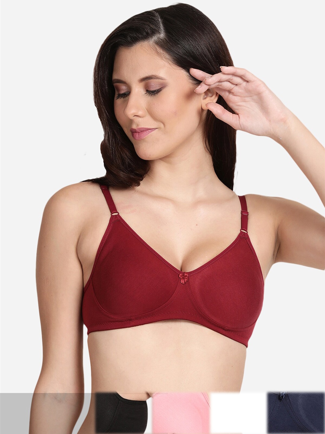 

shyaway Pack of 5 Non-Padded Seamless Cotton Bra shyl-P5-00875-32B, Black