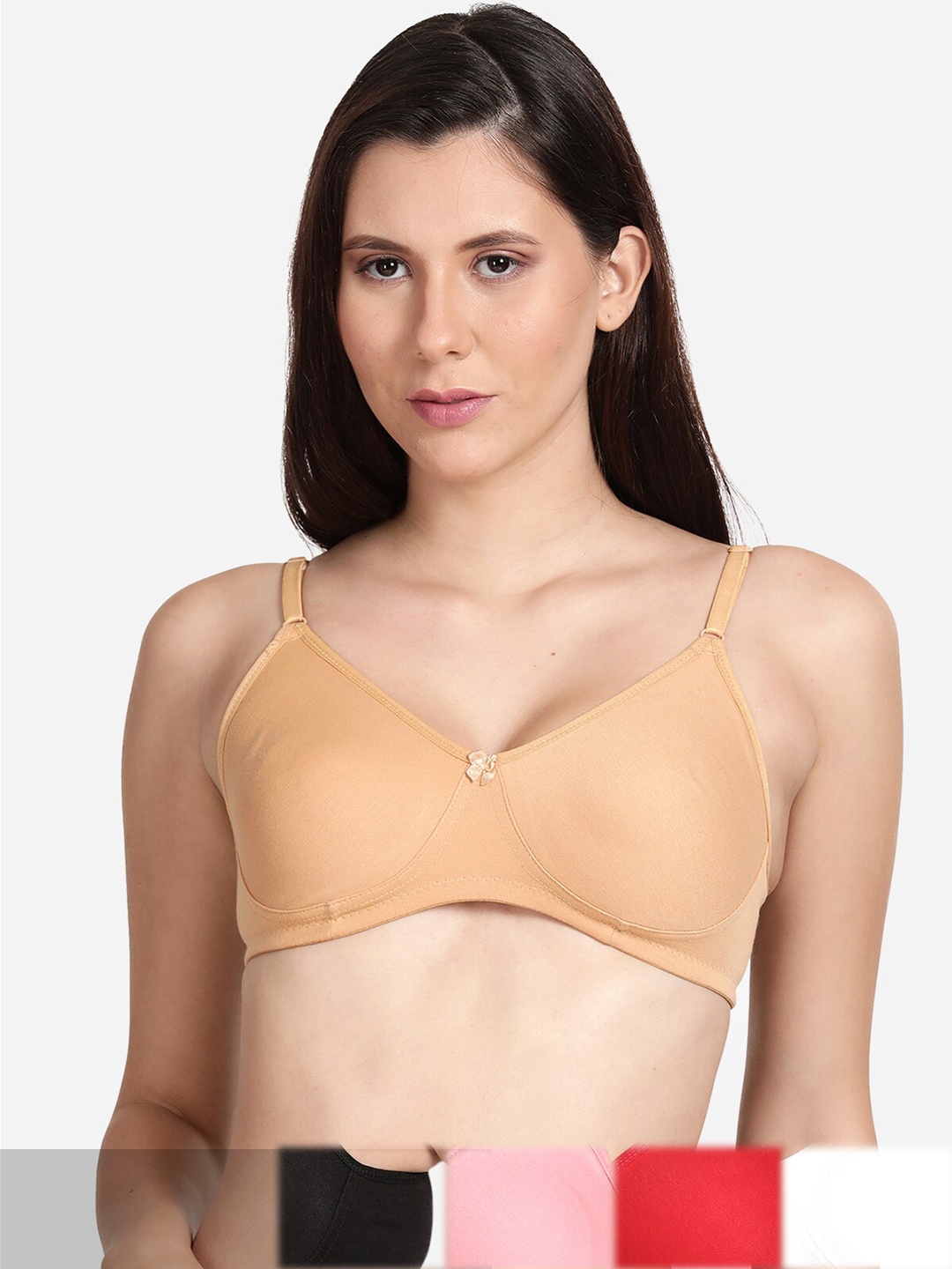 

shyaway Pack of 5 Non-Padded Seamless Cotton Bra shyl-P5-00862-32B, Black