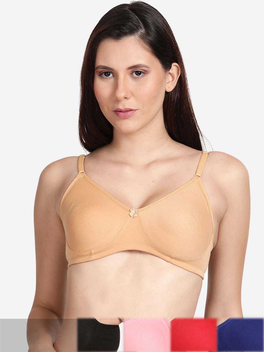 

shyaway Pack of 5 Non-Padded Seamless Cotton Bra shyl-P5-00864-32B, Black