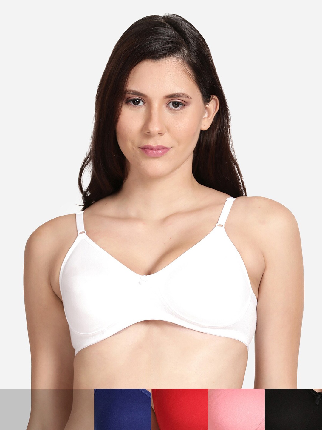 

shyaway Pack of 5 Non-Padded Seamless Cotton Bra shyl-P5-00885-32B, Black