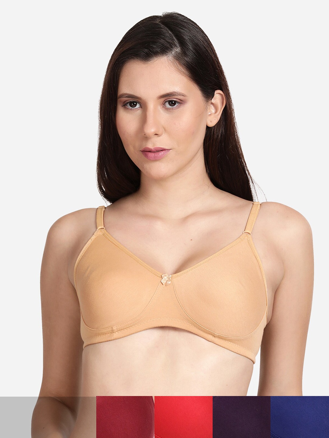 

shyaway Pack Of 5 Cotton Bra, Beige